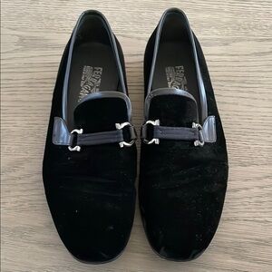 Salvatore Ferragamo Black Loafers with Horsebit Design